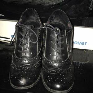 Faux leather tie up heels